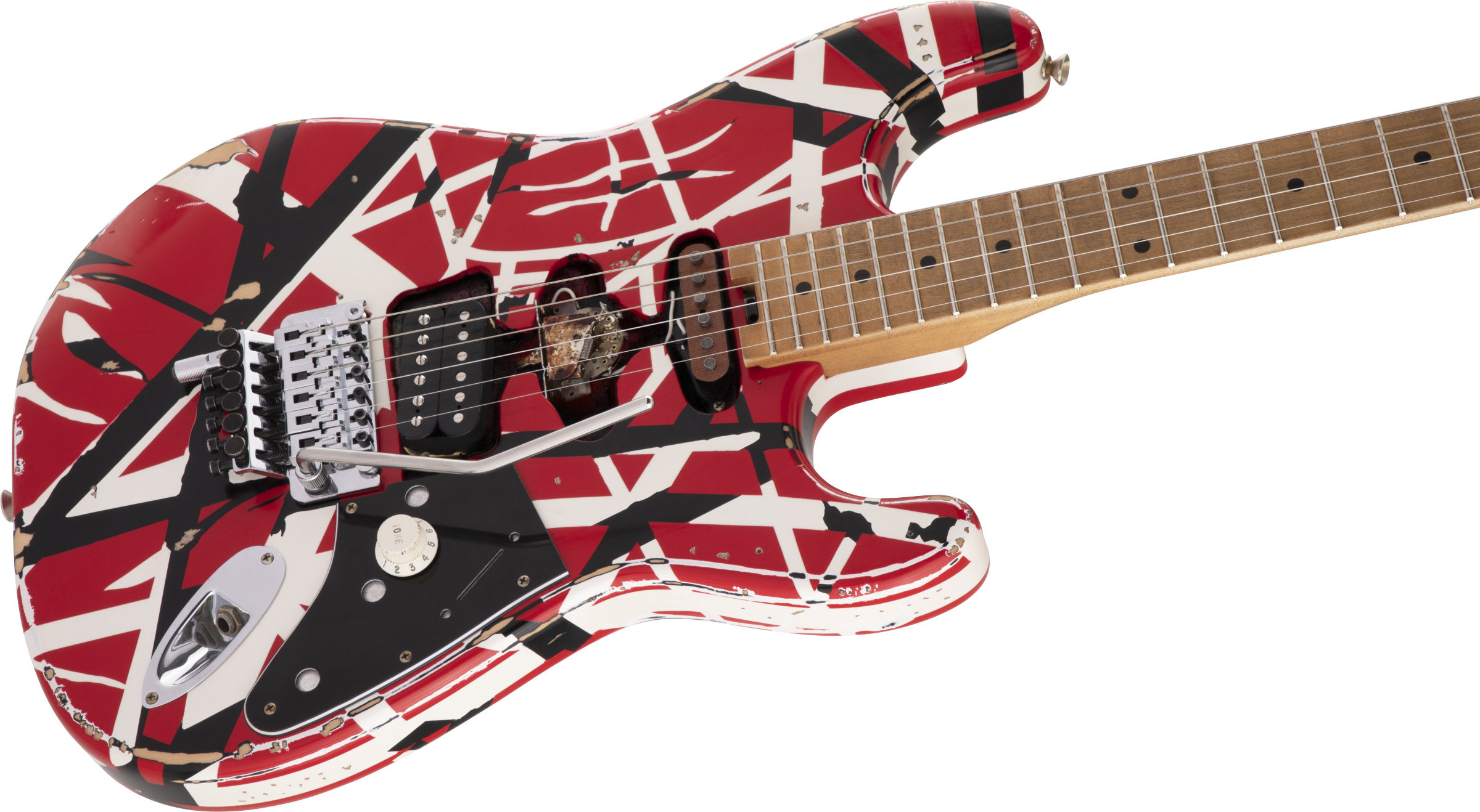 洋服通販 - 新作アイテムを - Red Frankie Series Striped EVH White Relic Black - 弦楽器、ギター