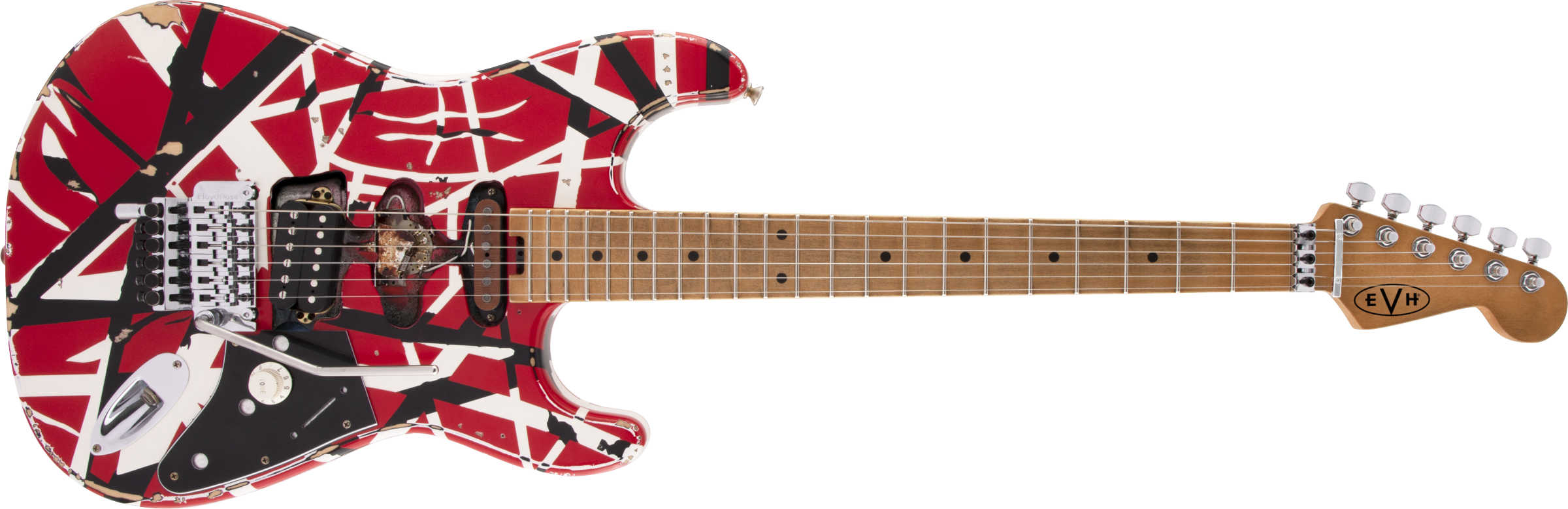 EVH Striped Series Frankie Red - White - Black Relic 5107900503