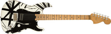 EVH Striped Series 78 Eruption Maple Fingerboard White with Black Stripes Relic 5107900576