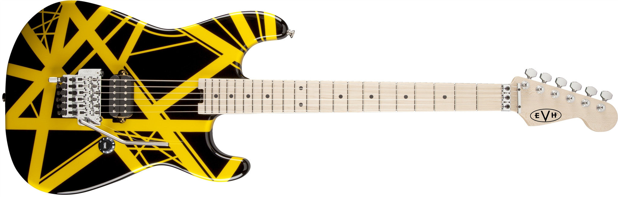 EVH Striped Series Black with Yellow Stripes 5107902528 - L.A. Music - Canada's Favourite Music Store!