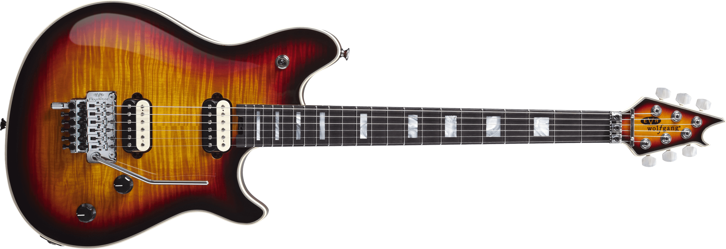 EVH Wolfgang USA Ebony Fingerboard 5A Flame Top 3-Tone Burst 5107920820