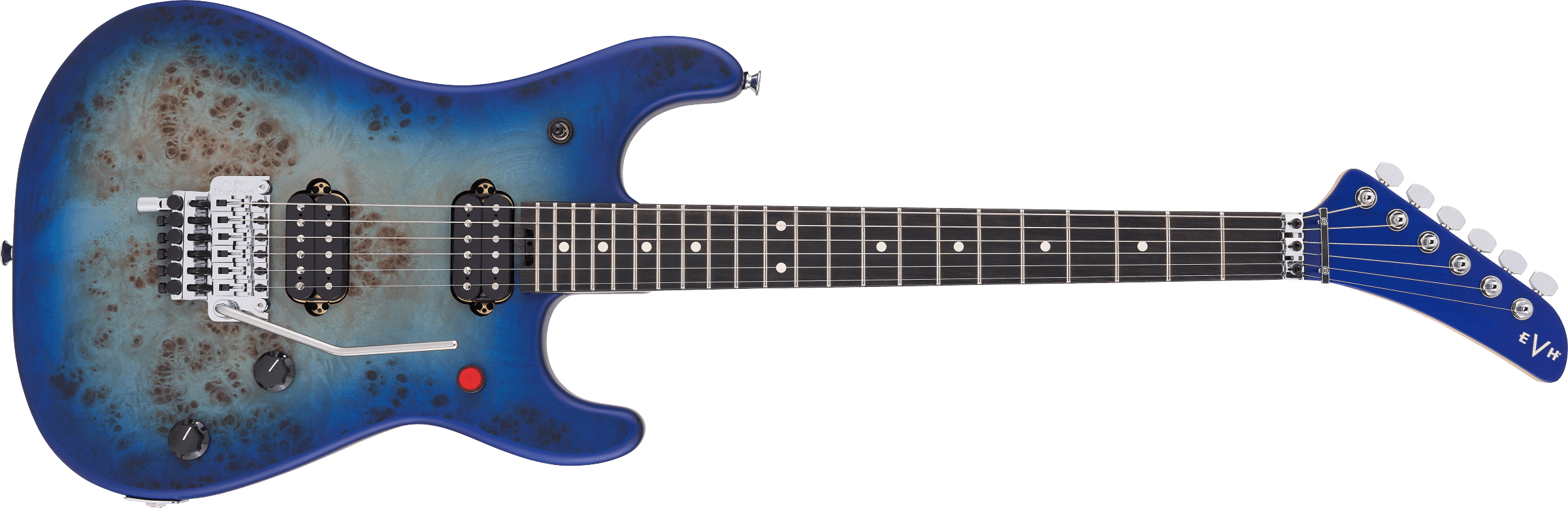 EVH 5150 Series Deluxe Poplar Burl Ebony Fingerboard, Aqua Burst 5108002558