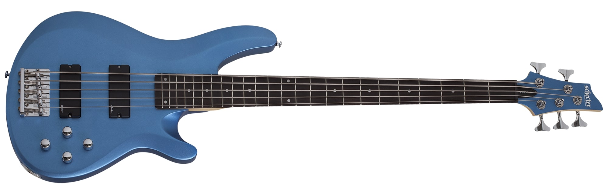 Schecter C-5 Deluxe 5-String Electric Bass, Satin Metallic Light Blue 588-SHC