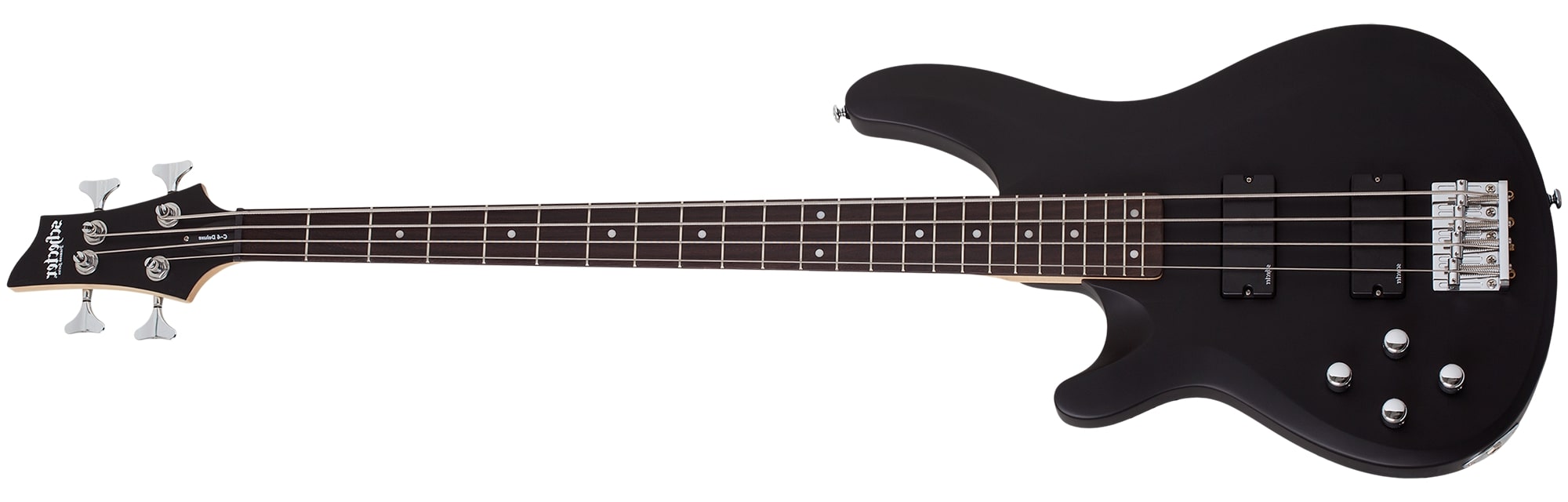 Schecter C-4 Deluxe 4-String Left-Handed Electric Bass, Satin Black 595-SHC