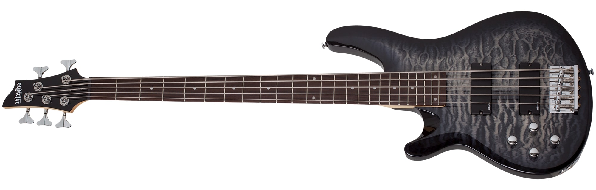 Schecter C-5 Plus 5-String Left-Handed Electric Bass, Charcoal Burst 598-SHC