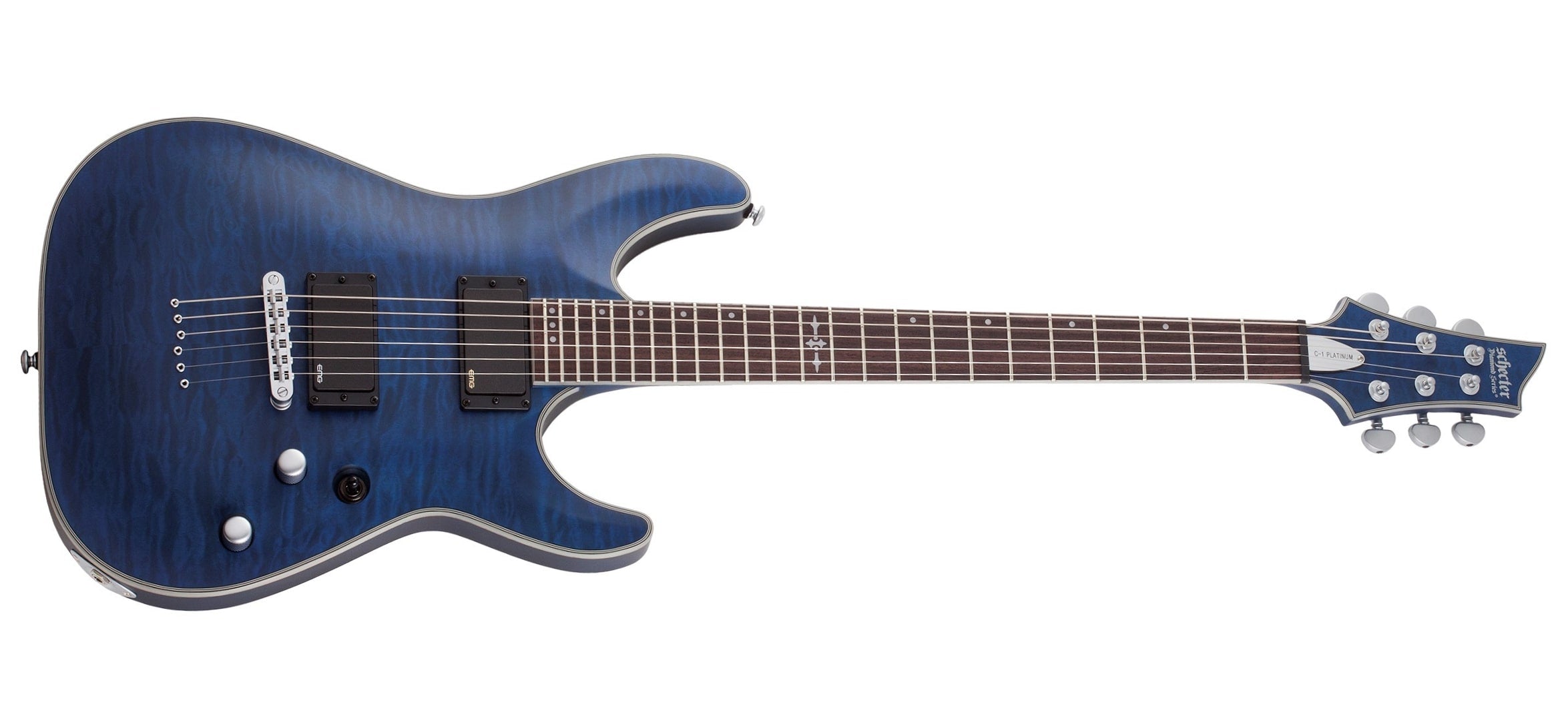 Schecter C-1 Platinum Electric Guitar W/ EMG PICKUPS See-Thru Midnight