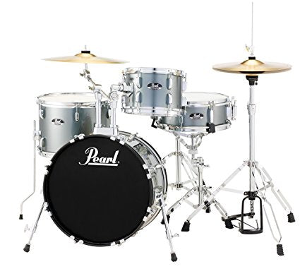 Pearl Roadshow Drum Kit with18,10,14, Snare Drum, Hardware and Cymbals in Charcoal Metallic