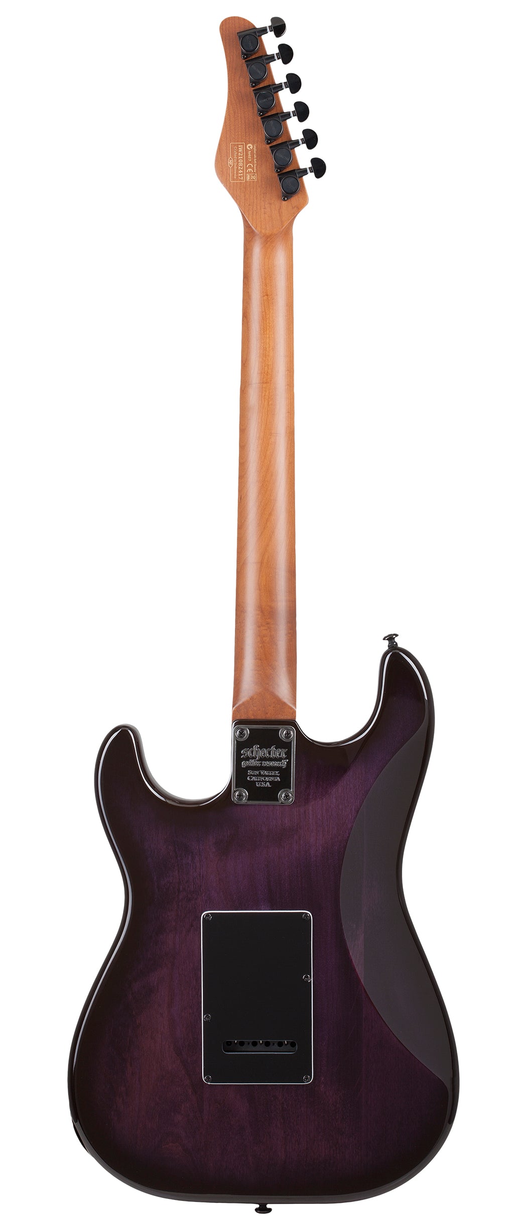 Schecter Traditional Pro Electric Guitar With Ebony Fretboard, Transparent Purple Burst 865-SHC