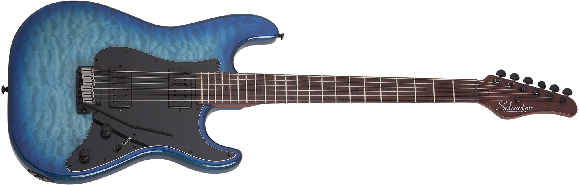 Schecter Traditional Pro Electric Guitar With Roasted Maple Fretboard, Transparent Blue Burst 866-SHC