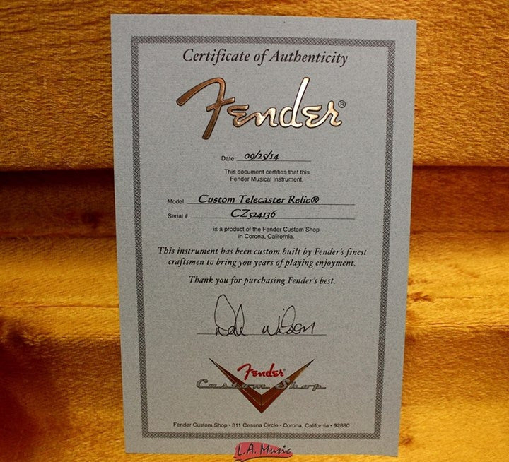 Fender Custom Shop Master Built Dale Wilson Telecaster'' Relic Lake Placid Blue 9216008098 - L.A. Music - Canada's Favourite Music Store!