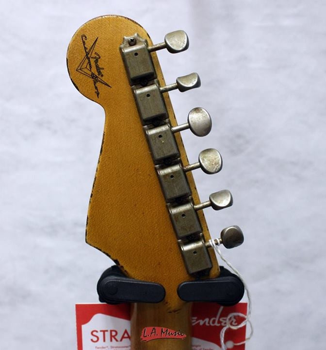 Fender Custom Shop L-Series 1964 Stratocatser Heavy Relic Rosewood Olympic White Over 3-Tone Sunburst 9231990001 - L.A. Music - Canada's Favourite Music Store!