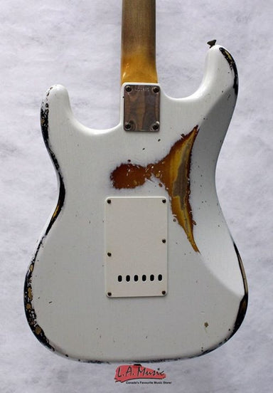 Fender Custom Shop L-Series 1964 Stratocatser Heavy Relic Rosewood Olympic White Over 3-Tone Sunburst 9231990001 - L.A. Music - Canada's Favourite Music Store!