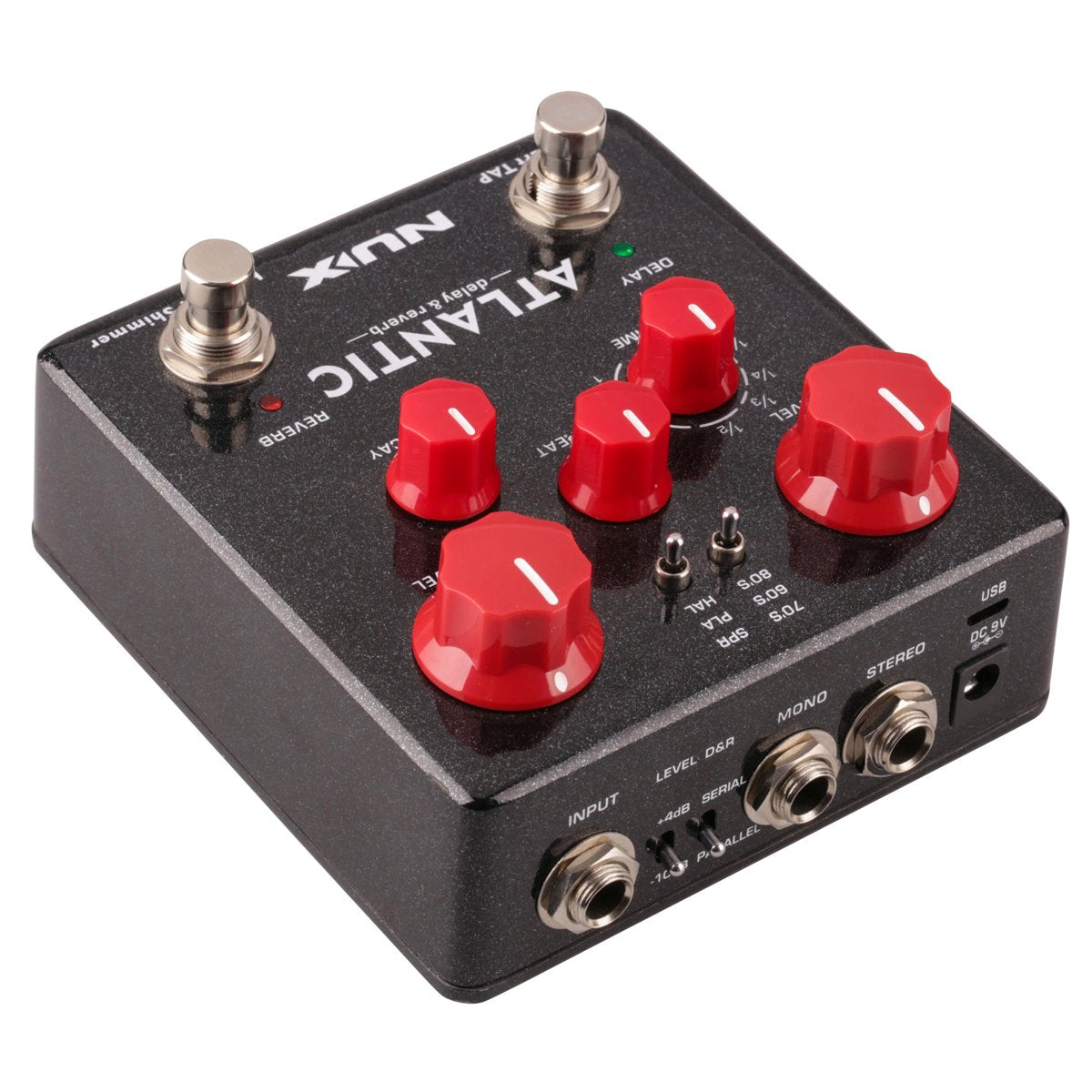 NUX Multi Delay and Reverb Effect Pedal with Inside Routing and Secondary Reverb Effects ATLANTIC NUX
