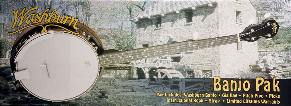 Washburn Banjo Pack with 5-string Resonator Banjo B8K-A