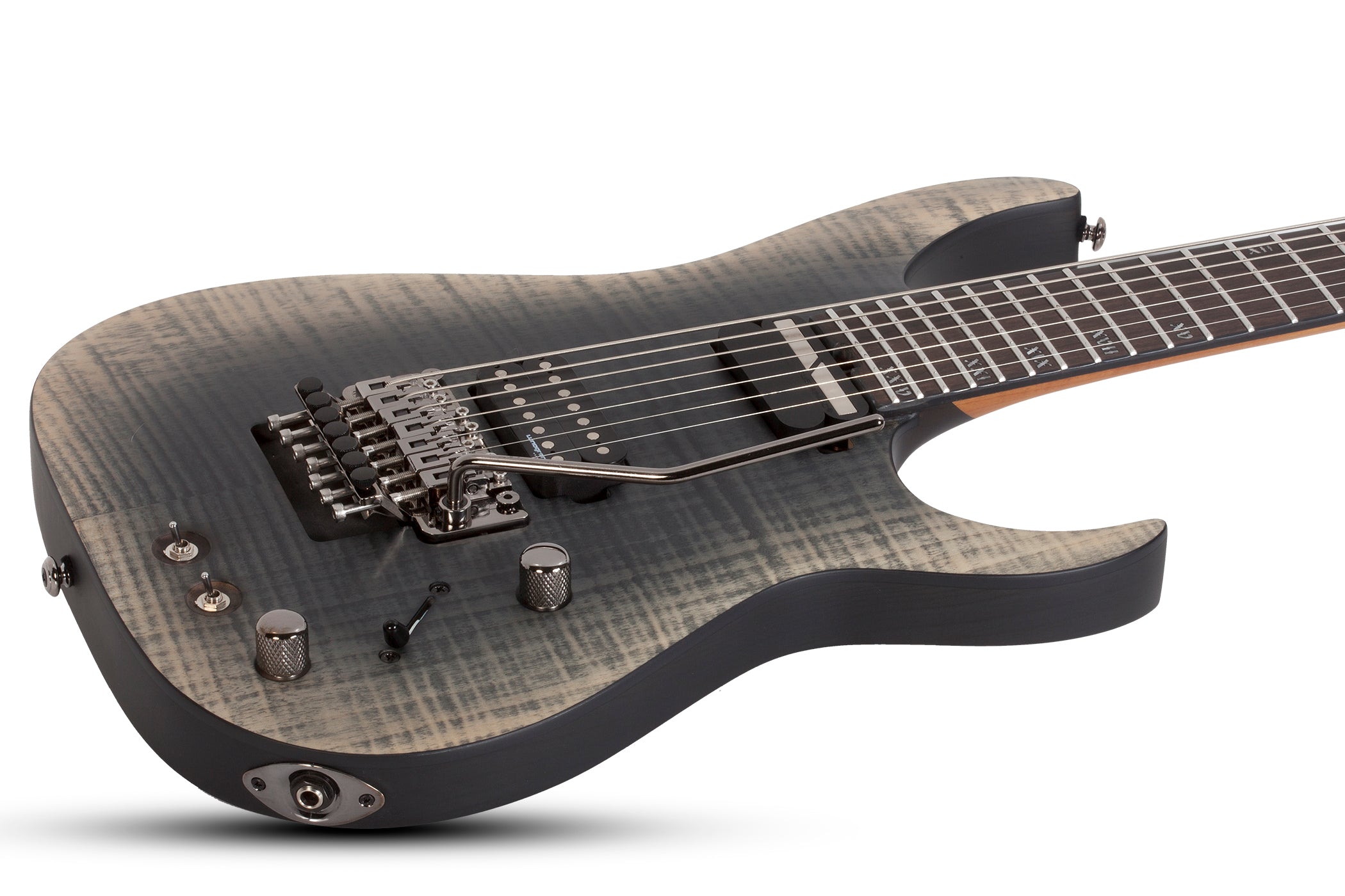 Schecter Banshee Mach-7 7 String FR-S W/ SUSTAINIAC Electric Guitar, Fallout Burst Finish 1413-SHC