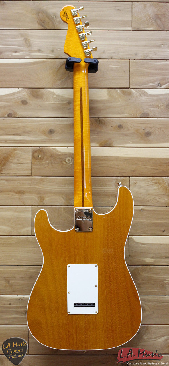 Fender Custom Shop Slab Body Stratocaster HSS Double Band Okume Flame Maple Lime Green Burst 9231006854 - L.A. Music - Canada's Favourite Music Store!