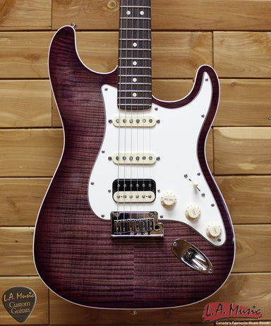 Fender Custom Shop Slab Body Stratocaster HSS Double Bound Okume Purple Burst 9231006856 - L.A. Music - Canada's Favourite Music Store!