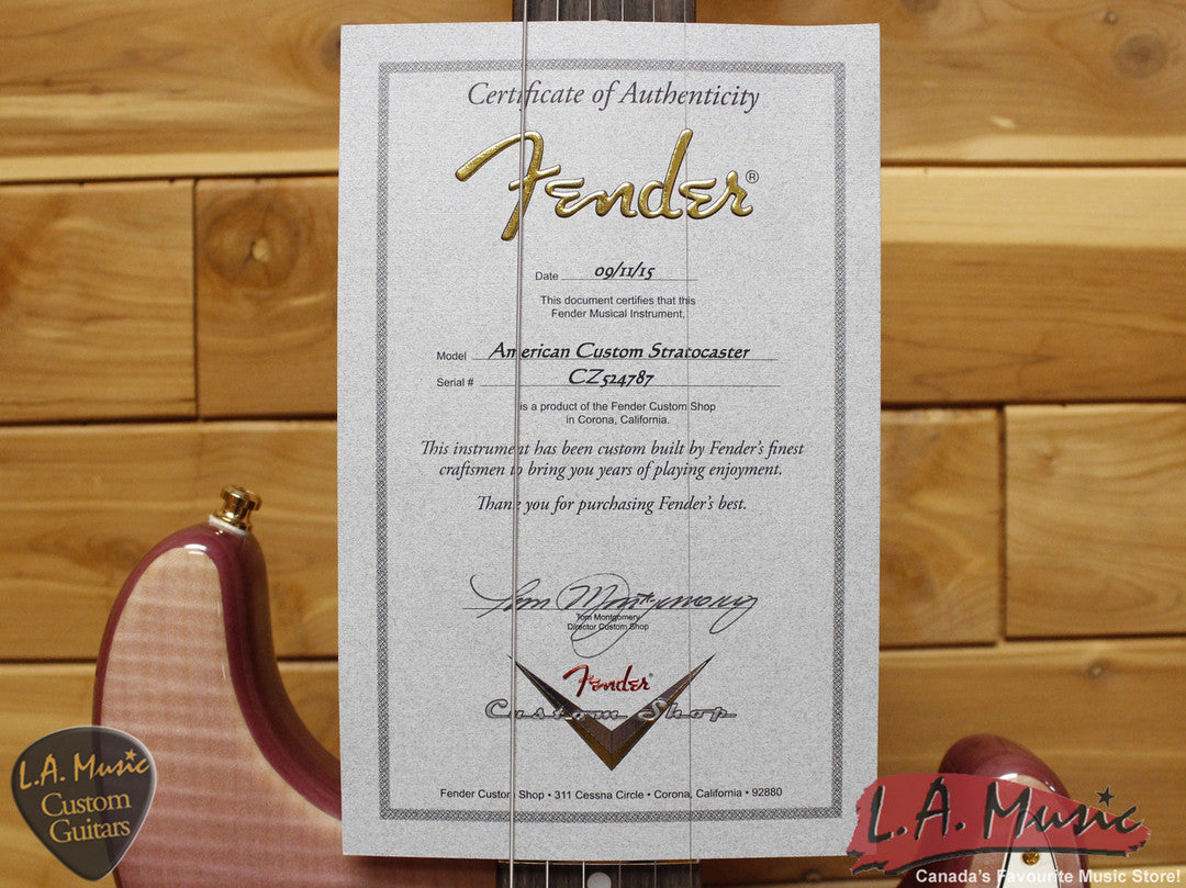 Fender Custom Shop American Custom Stratocaster Rosewood Flame Top Purple Fade 9231006865 - L.A. Music - Canada's Favourite Music Store!