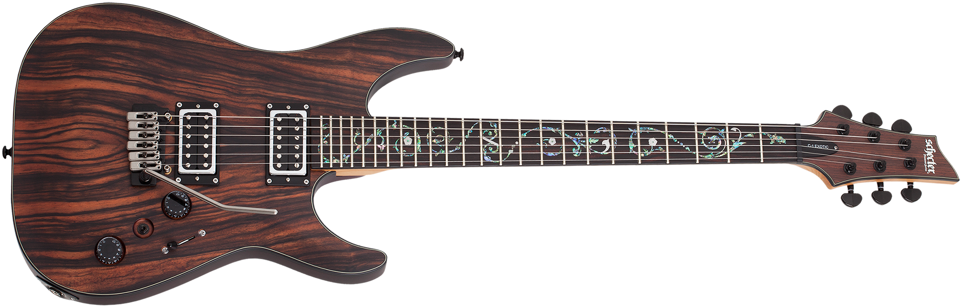 Schecter E-1 Electro-Resin Electric Guitar, Transparent Blue