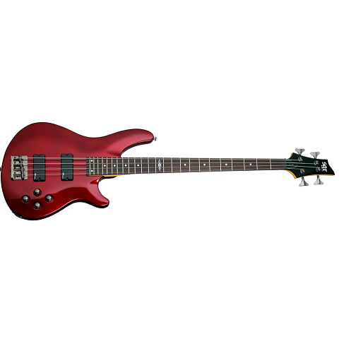 Schecter C-4-SGR-RED Metallic Red 4 String Bass with SGR Pickups and Gigbag 3817-SHC