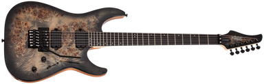 Schecter C-6 Fr Pro Electric Guitar Burl Top, Coil Split Tap, Charcoal Burst 3634-SHC