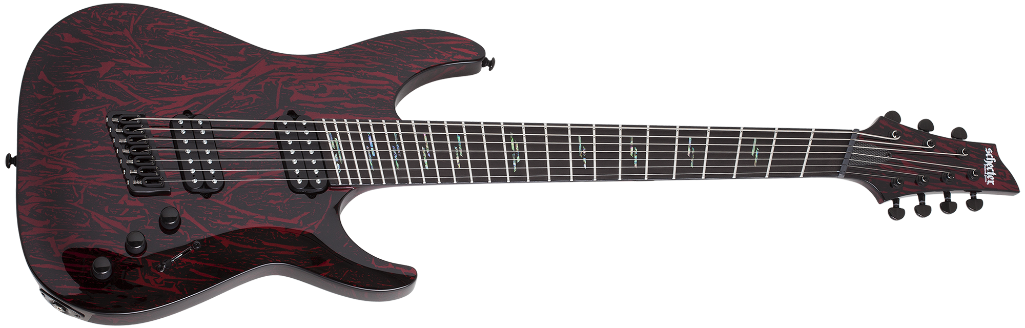 Schecter C-7 Multiscale Silver Mountain Electric Guitar Blood Moon 1477-SHC