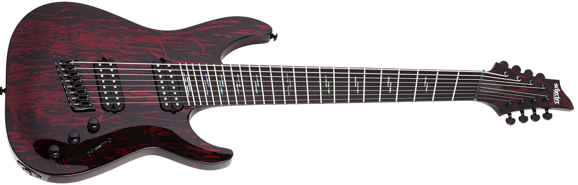 Schecter C-8 Multiscale Silver Mountain Electric Guitar, Blood Moon 1478-SHC