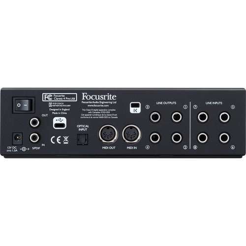 Focusrite Clarett USB 18x6 USB Audio Interface CLARETT-4PRE-USB