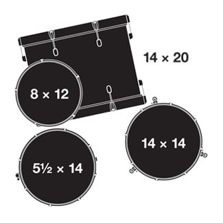 Gretsch Drums Catalina Club 4 Piece Shell Pack With 20" Bass Drum, Yellow Satin Flame CT1-J404-YSF