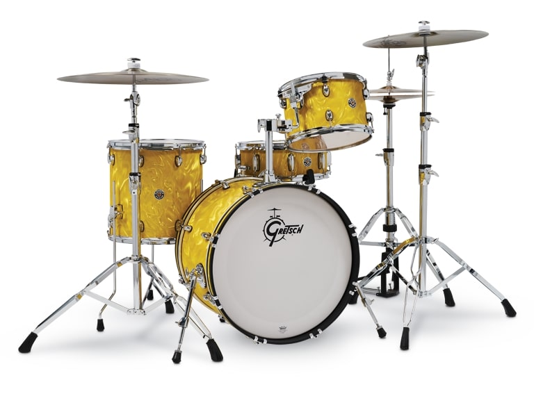 Gretsch Drums Catalina Club 4 Piece Shell Pack With 20" Bass Drum, Yellow Satin Flame CT1-J404-YSF