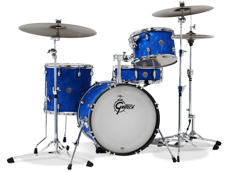 Gretsch Drums Catalina Club Jazz 4pc Shell Pack With 18" Bass Drum Blue Satin Flame CT1-J484-BSF