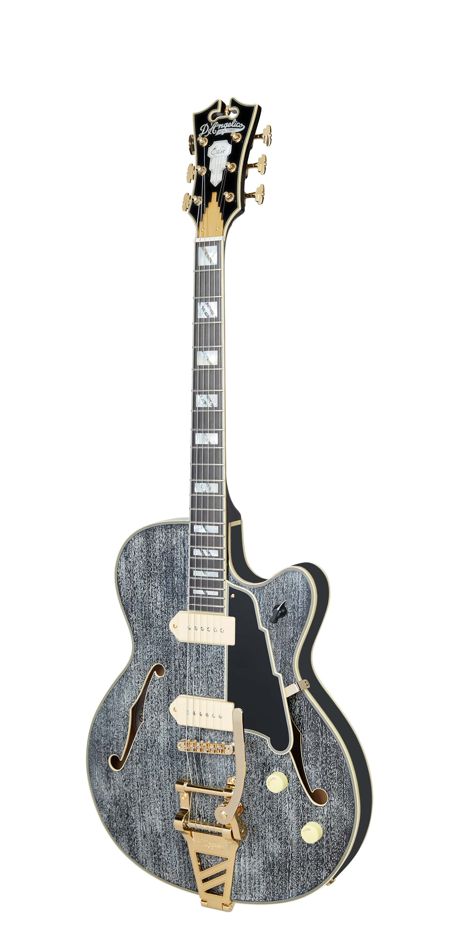D'Angelico Excel 59 Hollowbody Electric Guitar With Shield Tremolo Black Dog DAE59BDGTR
