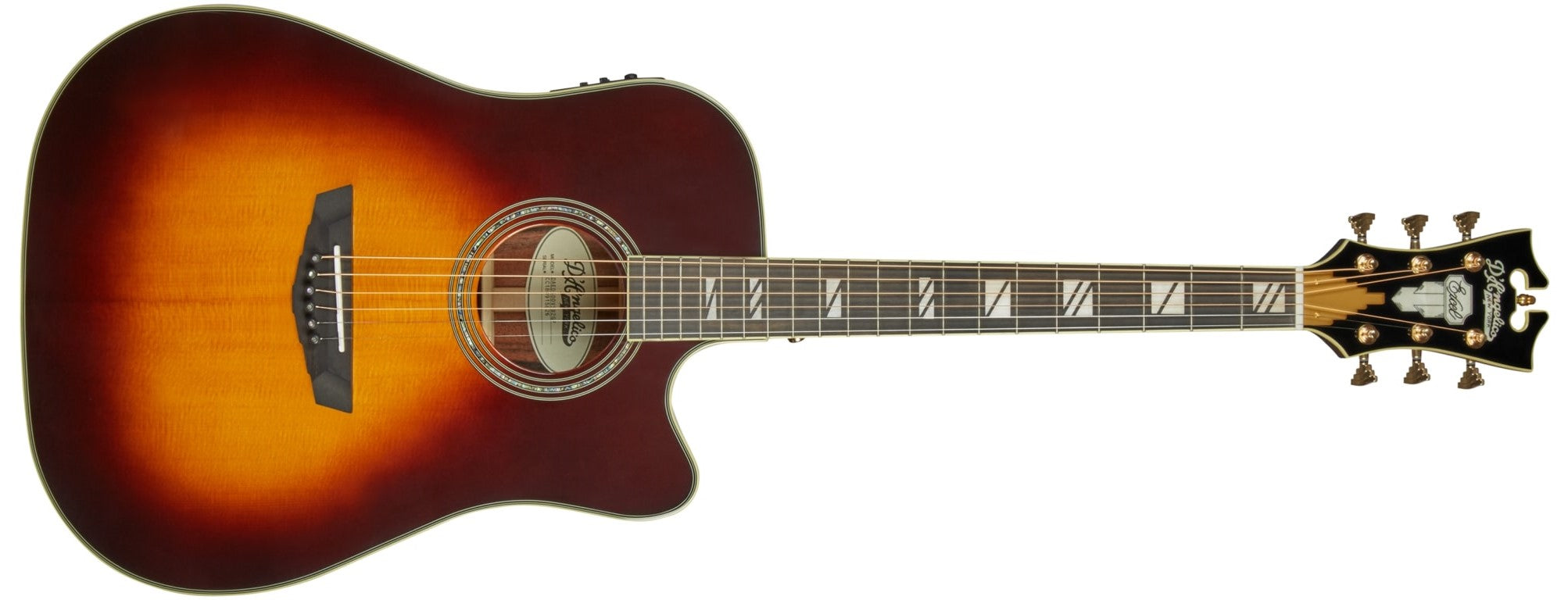 D'Angelico Excel Bowery Acoustic / Electric Guitar Vintage Sunburst DAED500VSB2GP