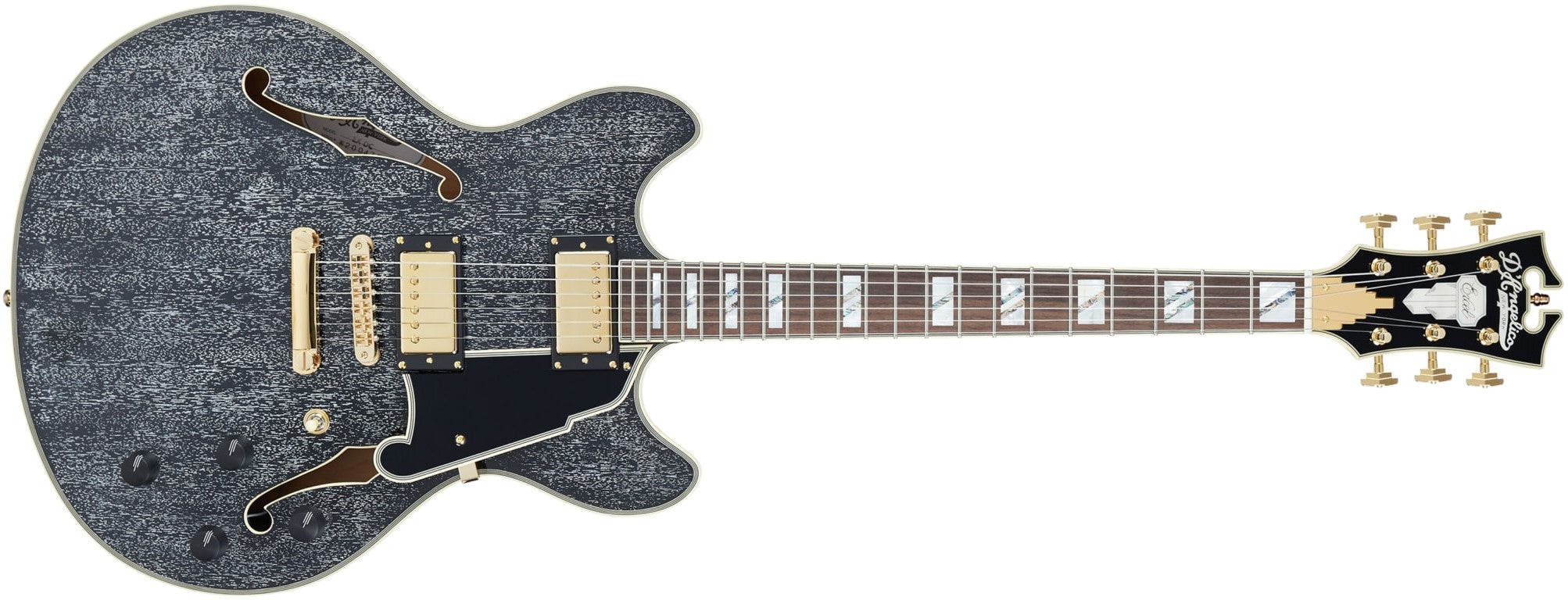 D'Angelico Excel DC Semi-hollowbody Electric Guitar With Stopbar Tailpiece Black Dog DAEDCBDGS