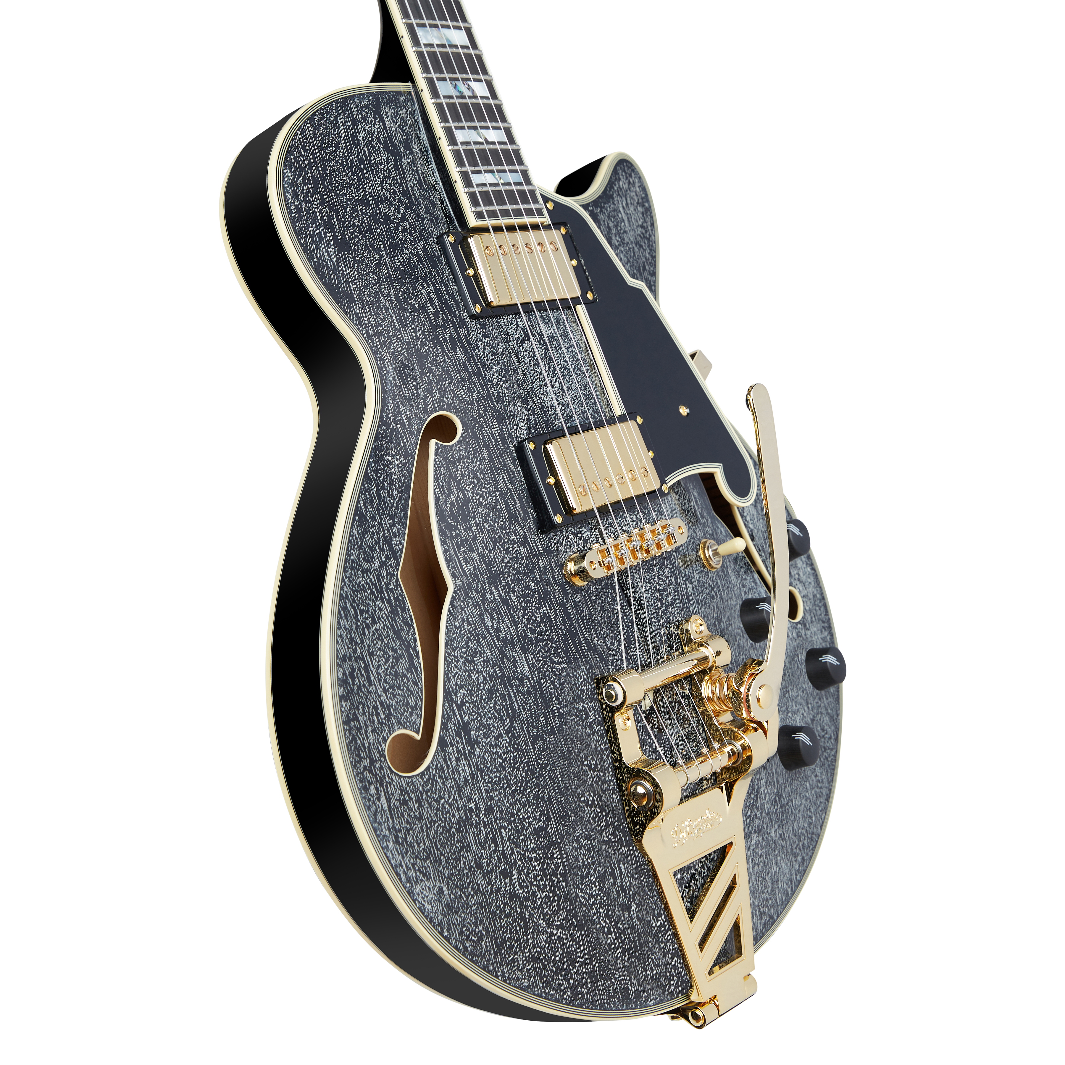 D'Angelico Excel SS Semi-hollowbody Electric Guitar With Shield Tremolo Black Dog DAESSBDGTR