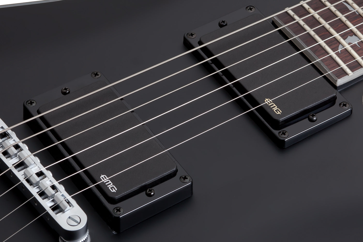 Schecter Damien Platinum DAMIEN-PLAT-6-SBK Satin Black Guitar with EMG 81, 85 Pickups 1181-SHC