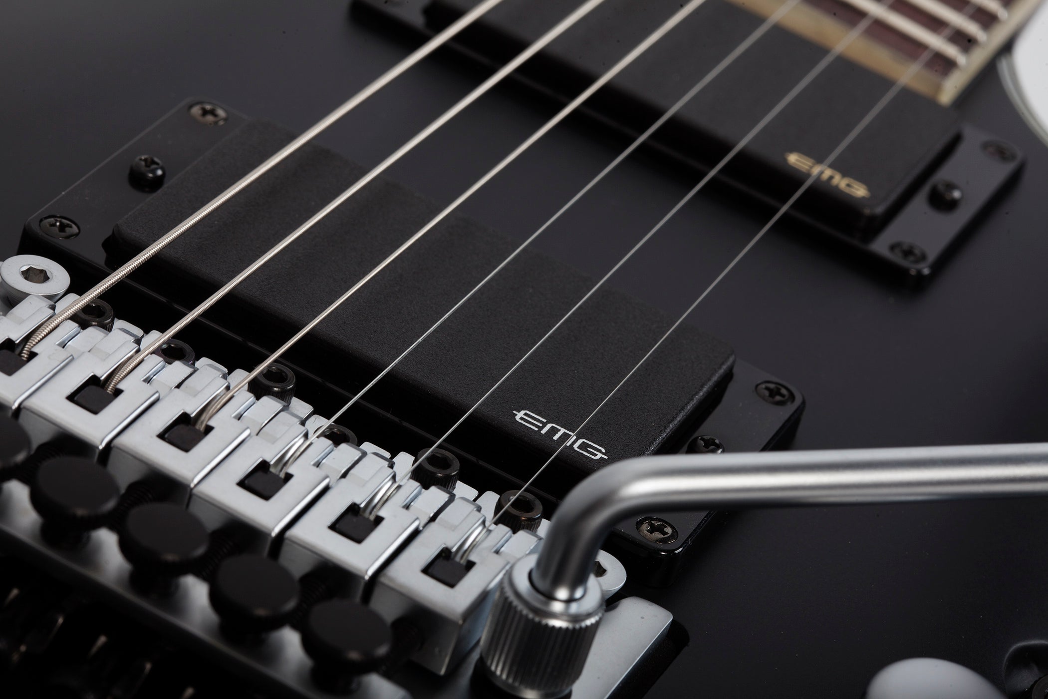 Schecter DAMIEN PLATINUM DAMIEN-PLAT-6-FR-SBK Satin Black Guitar with FR & EMG 81, 85 Pickups 1183-SHC
