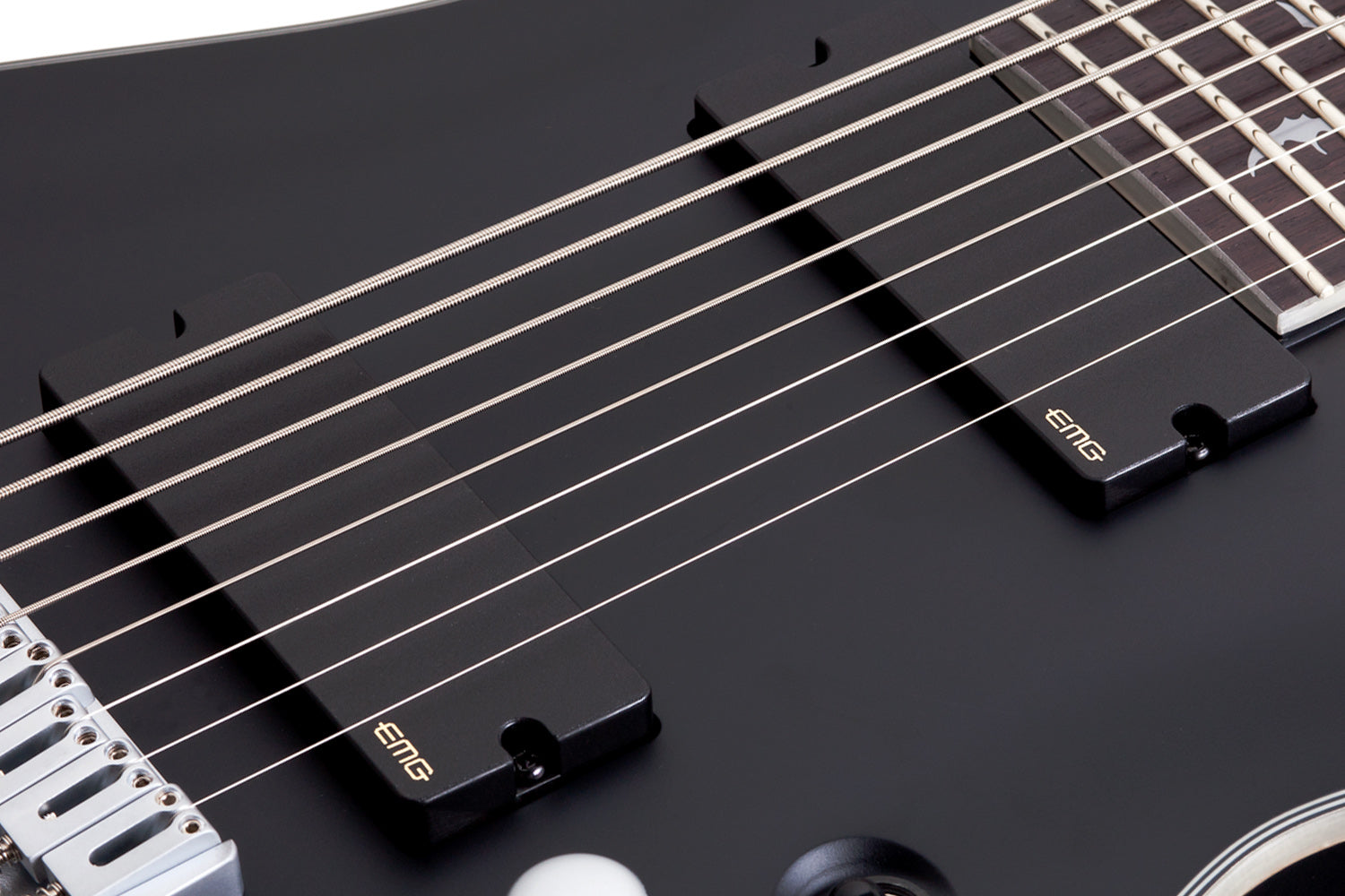 Schecter Damien Series DAMIEN-PLAT-8-SBK Satin Black 8 String Guitar with EMG 81, 85 Pickups 1187-SHC