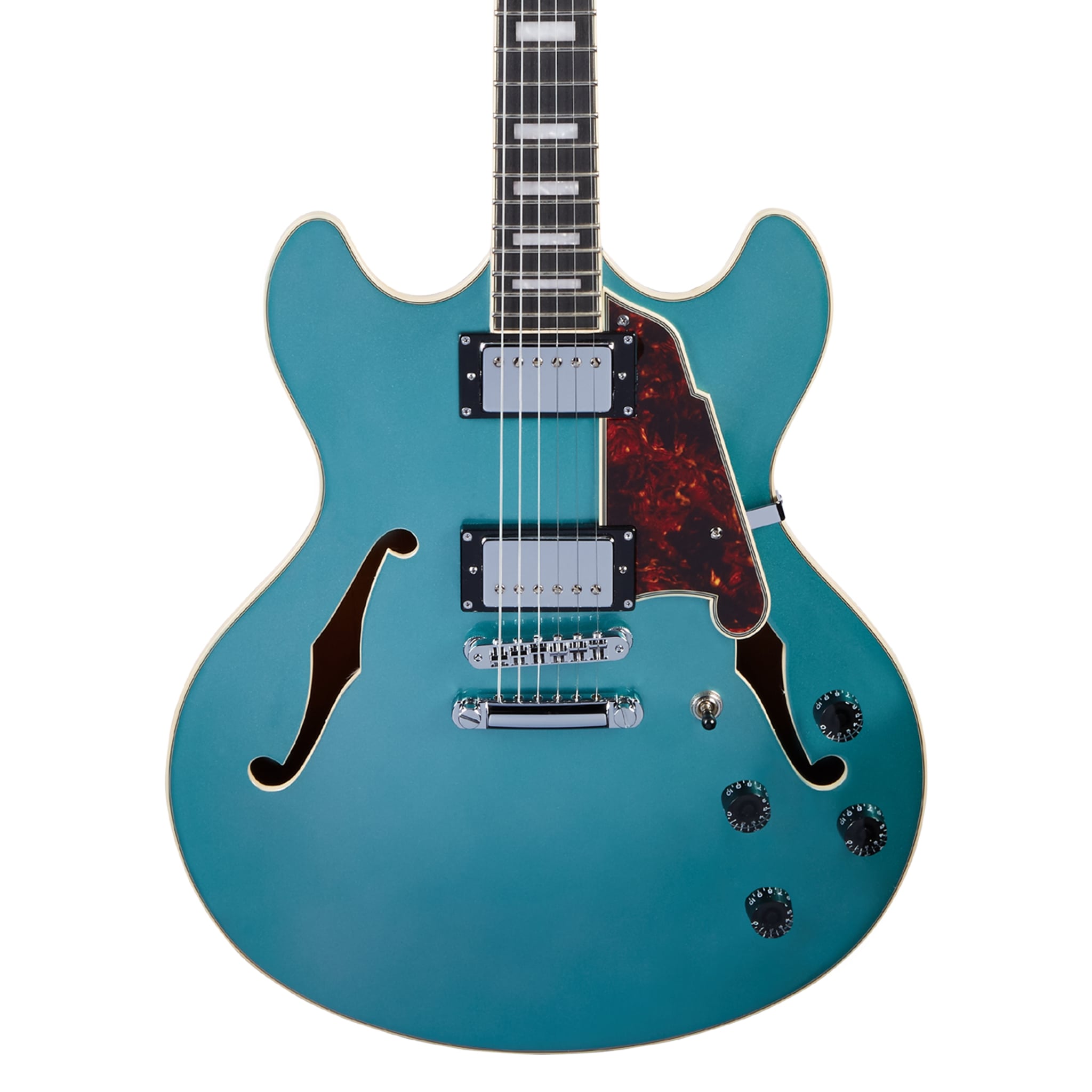 D'Angelico Premier DC Semi-hollow Electric Guitar With Stopbar Tailpiece, Ocean Turquoise DAPDCOTCSCB