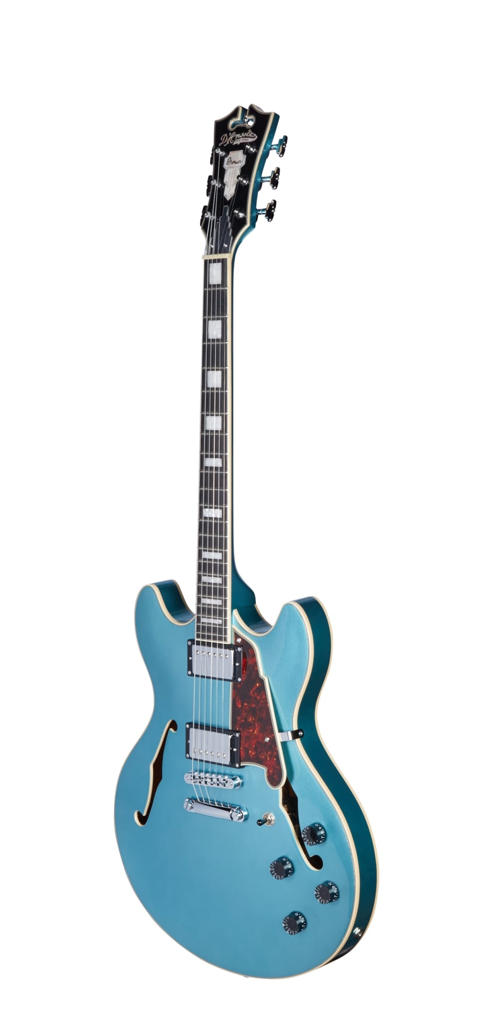 D'Angelico Premier DC Semi-hollow Electric Guitar With Stopbar Tailpiece, Ocean Turquoise DAPDCOTCSCB