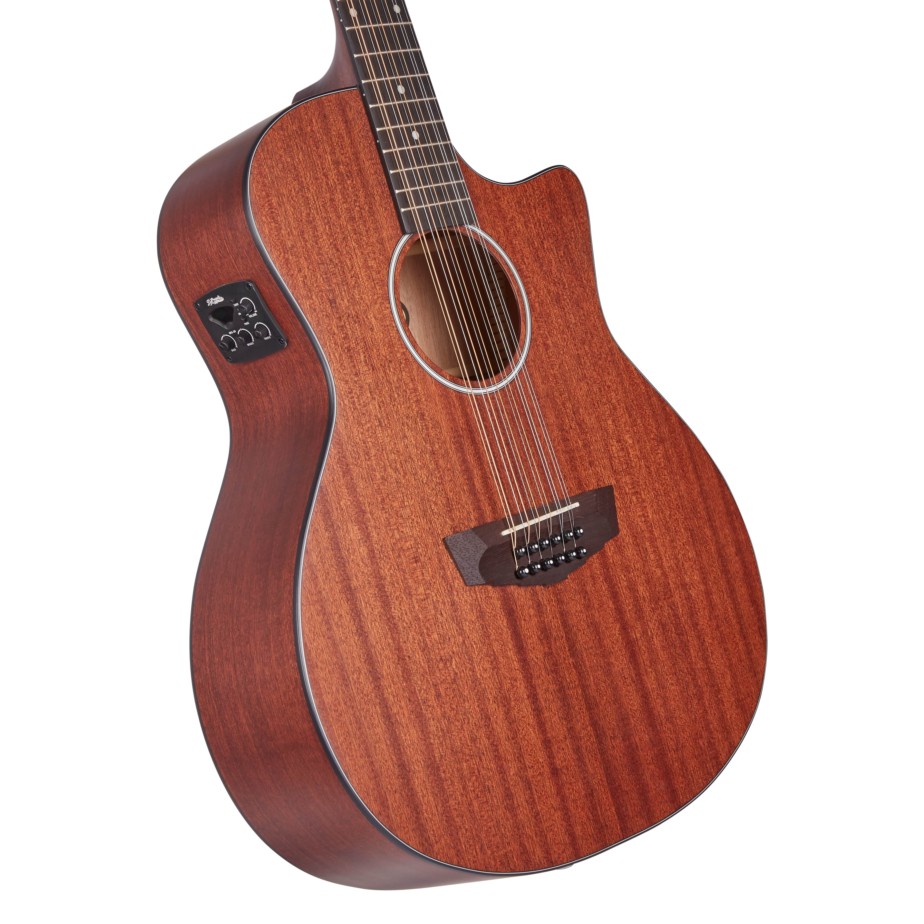 D'Angelico 12 String Premier Fulton LS Acoustic / Electric Guitar Natural Mahogany Satin DAPLSG212MAHCP