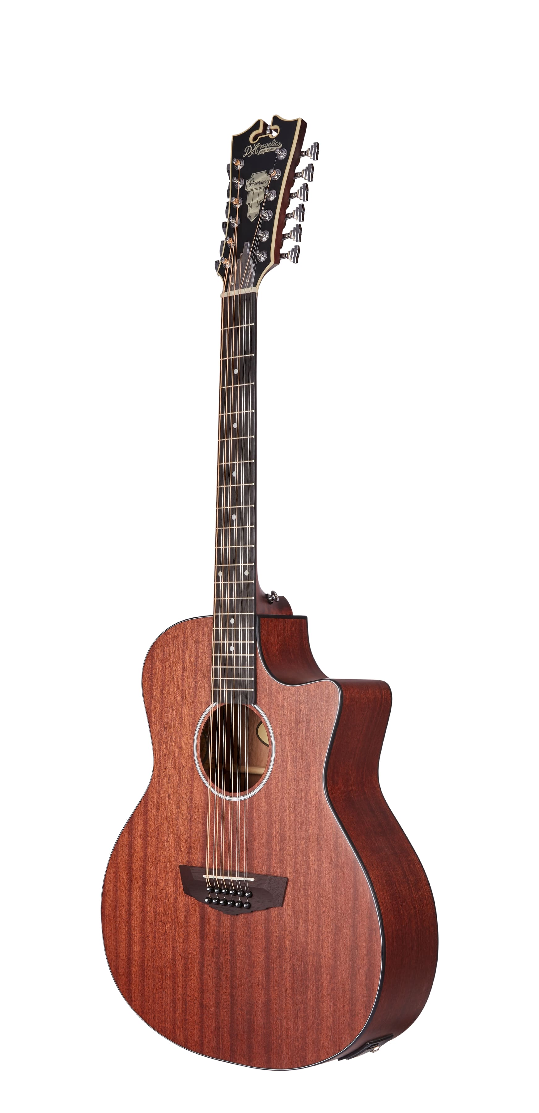D'Angelico 12 String Premier Fulton LS Acoustic / Electric Guitar Natural Mahogany Satin DAPLSG212MAHCP
