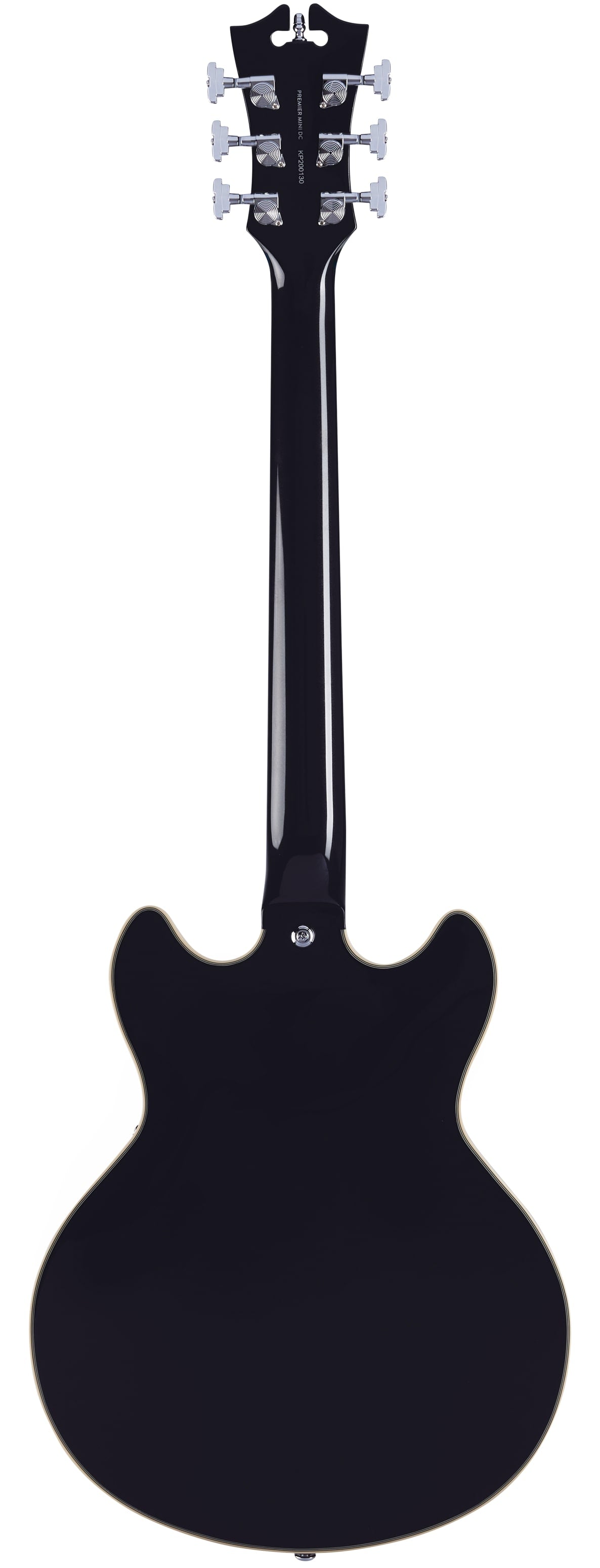 D'Angelico Premier Mini DC Semi-hollowbody Electric Guitar, Black Flake DAPMINIDCBLFCS