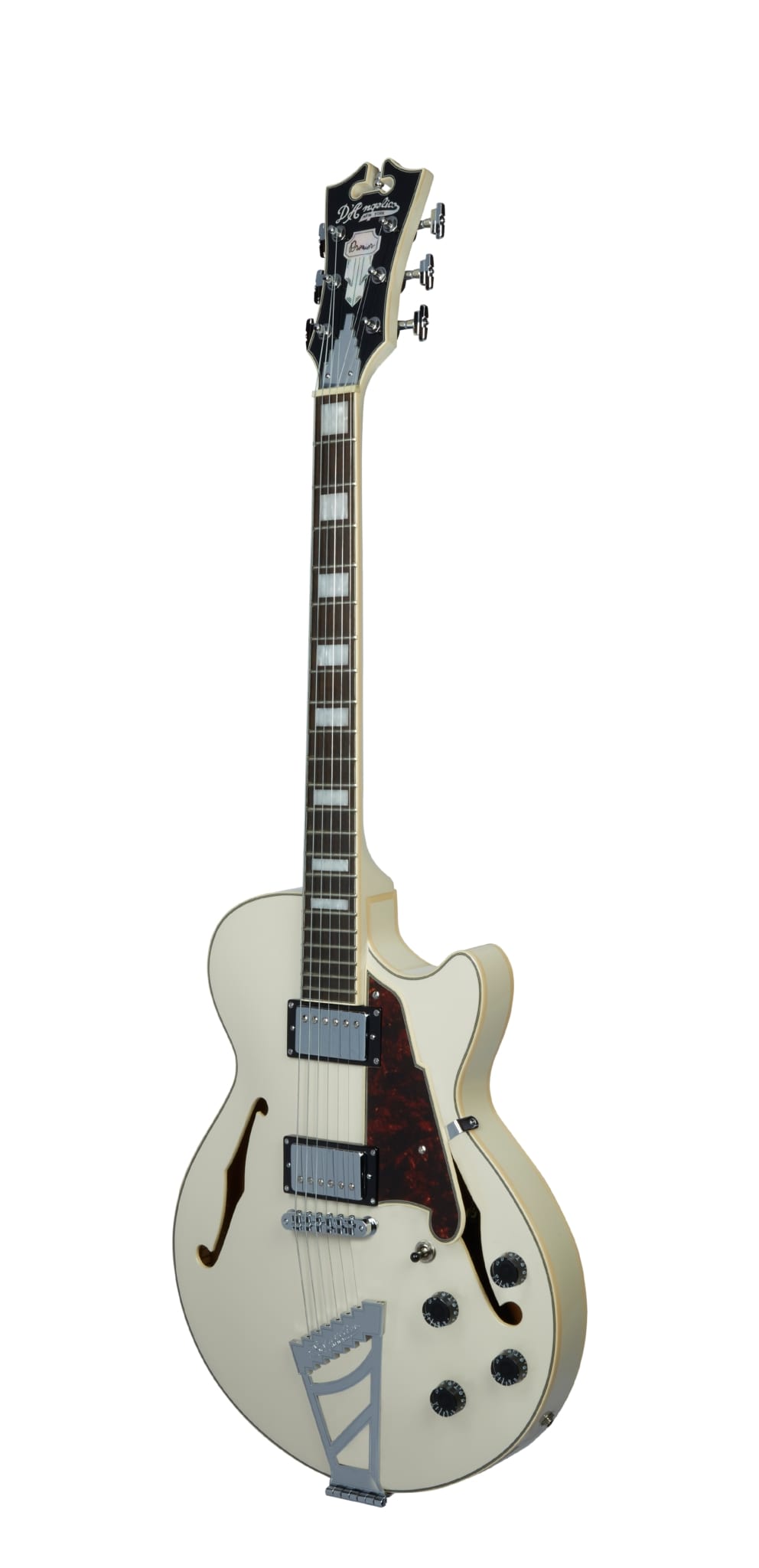 D'Angelico Premier SS Semi-hollow Electric Guitar With Stairstep Trapeze Tailpiece Champagne DAPSSCMPCTCB