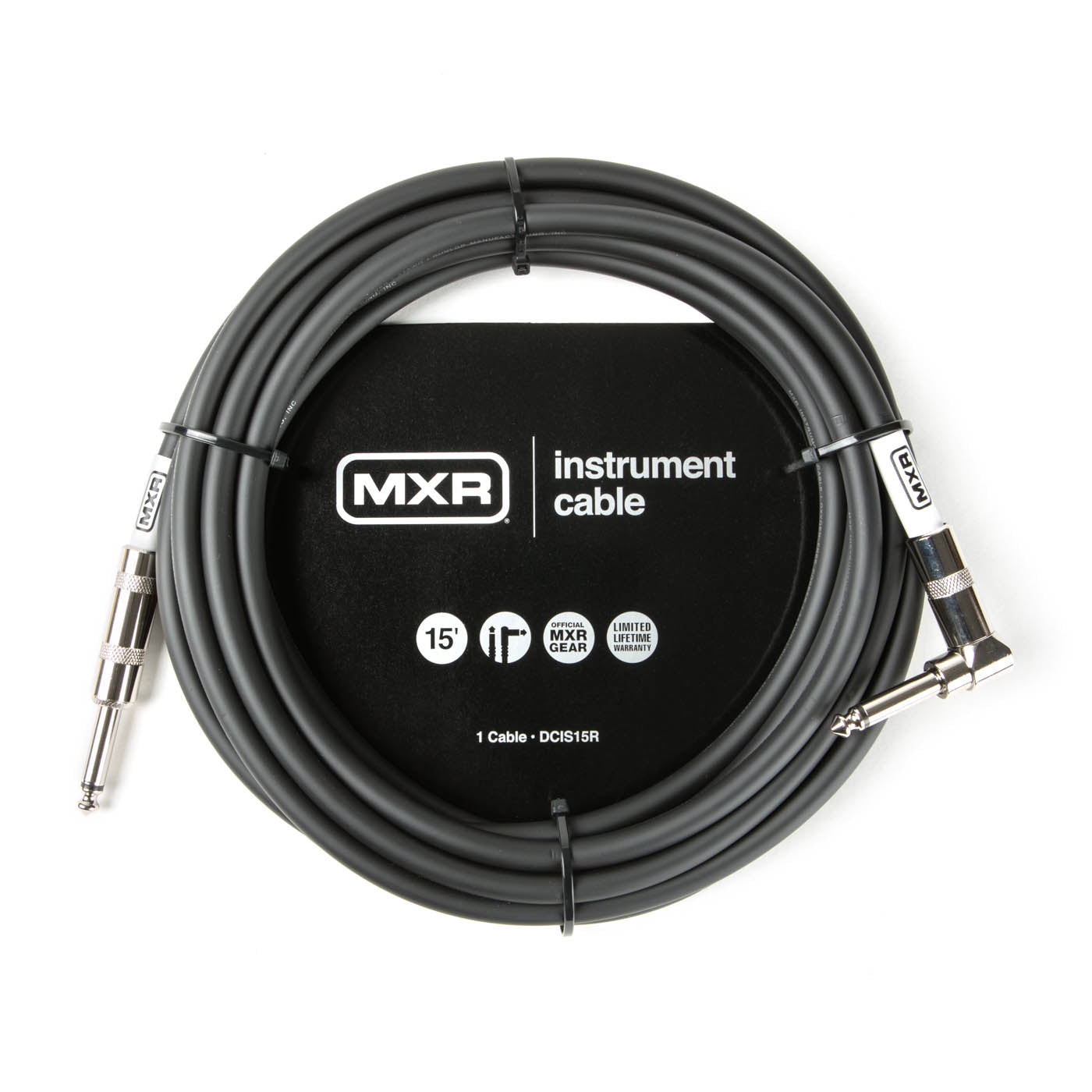 Dunlop Standard MXR Instrument Cable 15 FOOT WITH RIGHT ANGLE DCIS15R