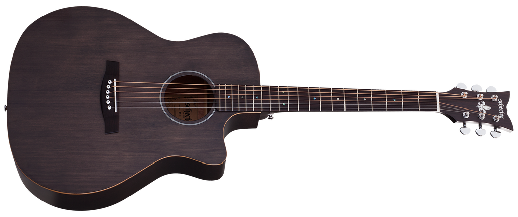Schecter DELUXE ACOUSTIC SSTBLK Satin See Thru Black 3716-SHC 