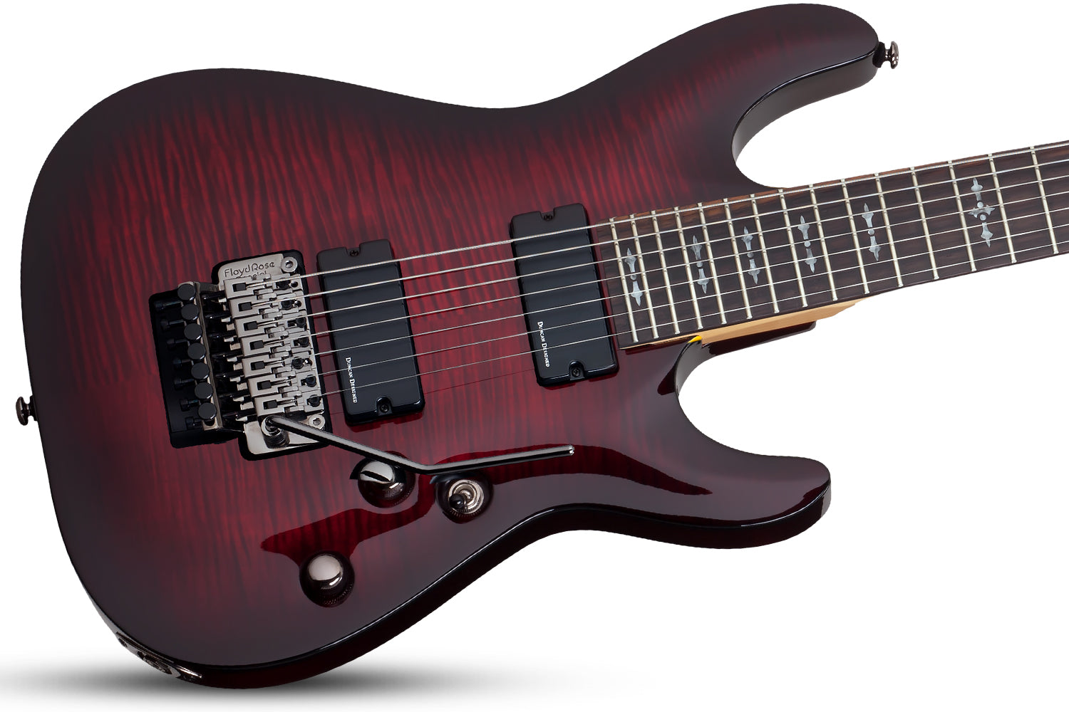 Schecter DEMON-7-FR-CRB Crimson Burst 7 String Guitar with FR and Duncan Designed HB-105 3260-SHC