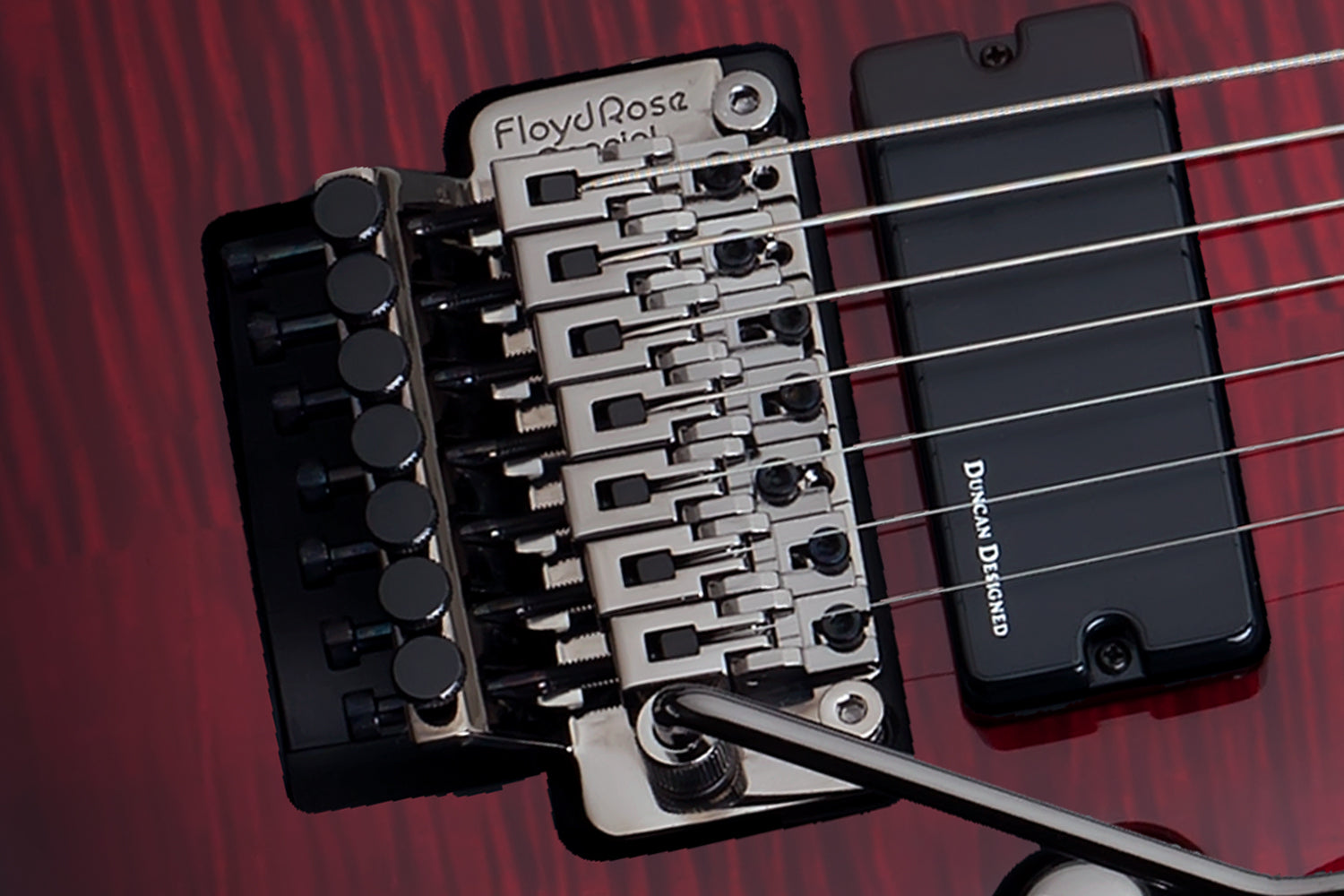 Schecter DEMON-7-FR-CRB Crimson Burst 7 String Guitar with FR and Duncan Designed HB-105 3260-SHC