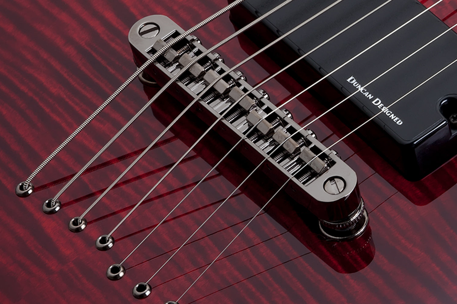 Schecter DEMON-7-CRB Crimson Burst 7 String Guitar with Duncan Designed HB-105 3249-SHC