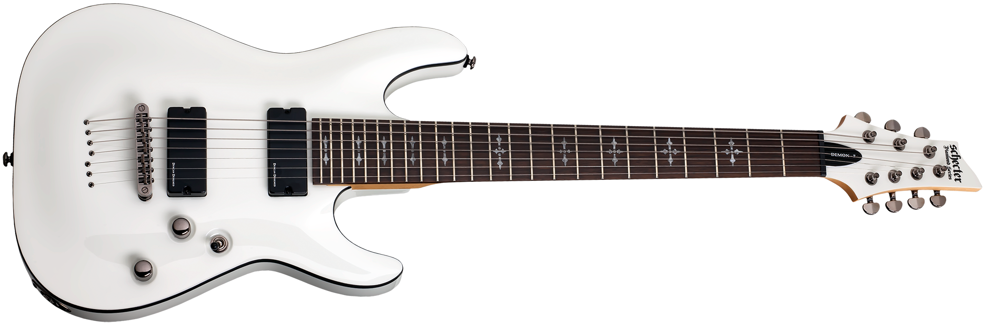 Schecter DEMON 7 VWHT Vintage White 7 String Guitar with Duncan Designed HB-105 3248-SHC